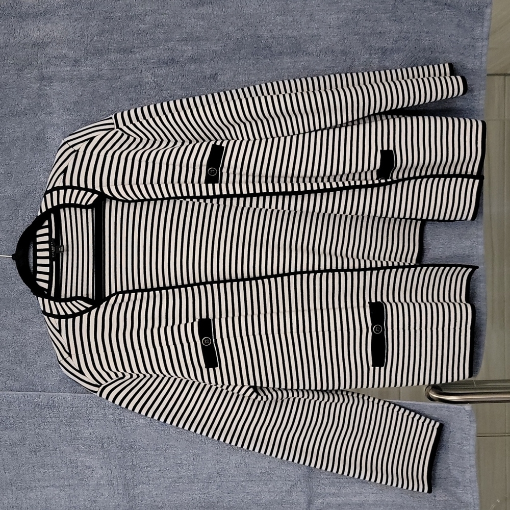 COPY - Talbots black and white sweater blazer
